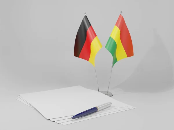 Bolivie Allemagne Drapeaux Accord Fond Blanc Render — Photo
