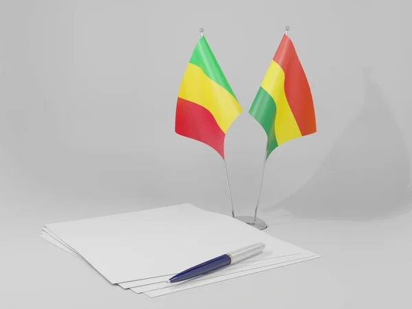 Bolivia Mali Agreement Flags White Background Render — стокове фото