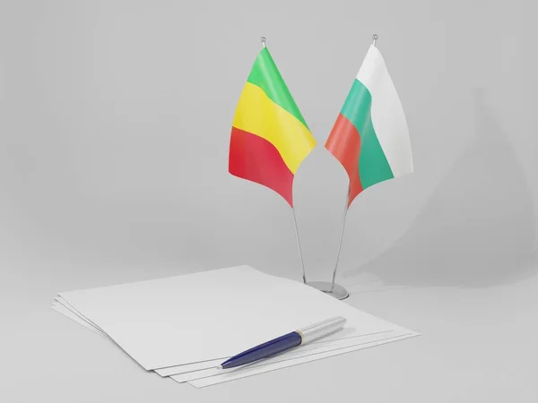 Bulgarie Drapeaux Accord Mali Fond Blanc Render — Photo