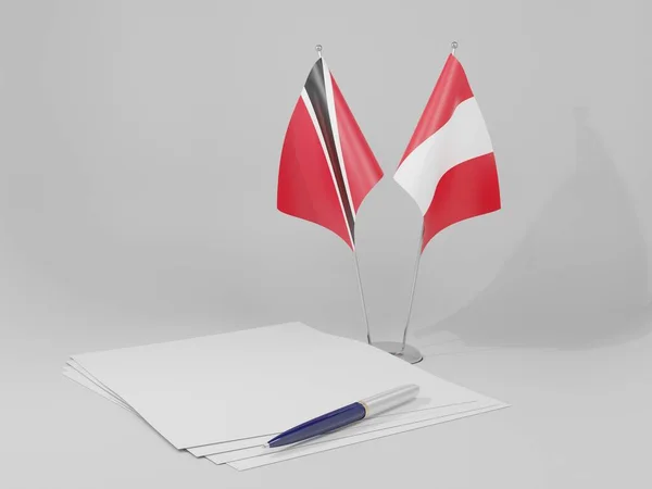 ペルー トリニダードとトバゴの合意旗 白の背景 3Dレンダリング — ストック写真