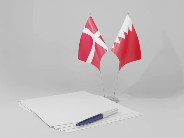 丹麦协定旗帜 白色背景 3D渲染 — 图库照片