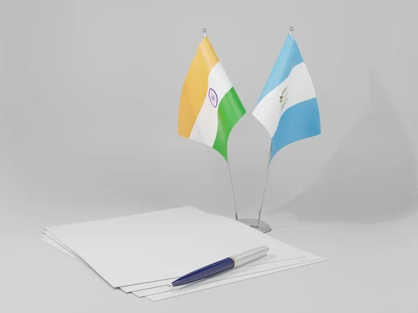 Guatemala Bandiere Dell Accordo India Sfondo Bianco Render — Foto Stock