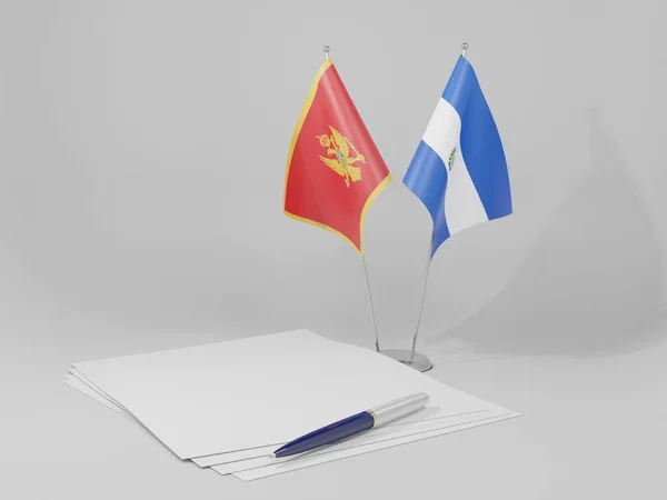 萨尔瓦多 黑山协定旗帜 白色背景 3D渲染 — 图库照片