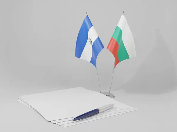 Bulgarien Salvador Abkommen Flaggen Weißer Hintergrund Render — Stockfoto