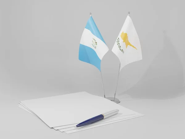 Κύπρος Guatemala Agreement Flags White Background Render — Φωτογραφία Αρχείου