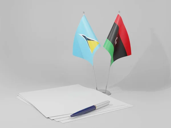 리비아 루시아 Flags White Background Render — 스톡 사진