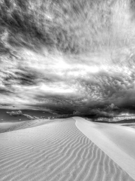 White Sands National Monument in black and white