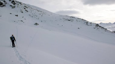 kar ayakkabıları saf ve pastoral Doğa Vahşi İsviçre Alpleri hiking ile kadın fiyatı