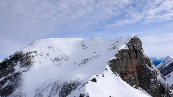 Paisaje Montaña Invierno Con Vistas Los Alpes Sureste Suiza — Foto de Stock