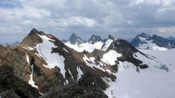 Rock Ice Snow Mountain Landscape Swiss Alps Summer Klosters Silvretta — Stock Photo, Image