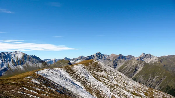 Berglandschap Van Zwitserse Alpen Regio Davos Late Herfst Met Eerste — Stockfoto