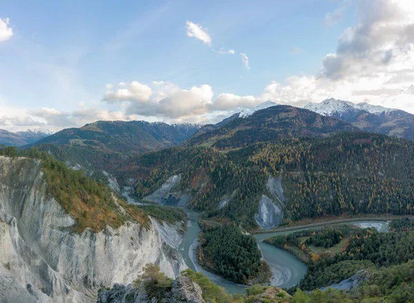 Вид Відомий Швейцарський Гранд Каньйон Або Руйнольта Нижче Місті Flims — стокове фото