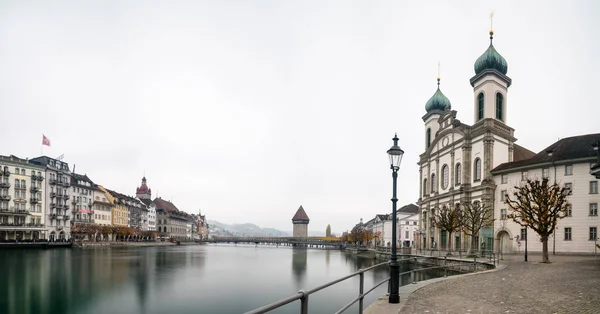 Lucerna Szwajcaria Listopada 2018 Słynny Szwajcarski Miasto Lucerna Gród Skyline — Zdjęcie stockowe