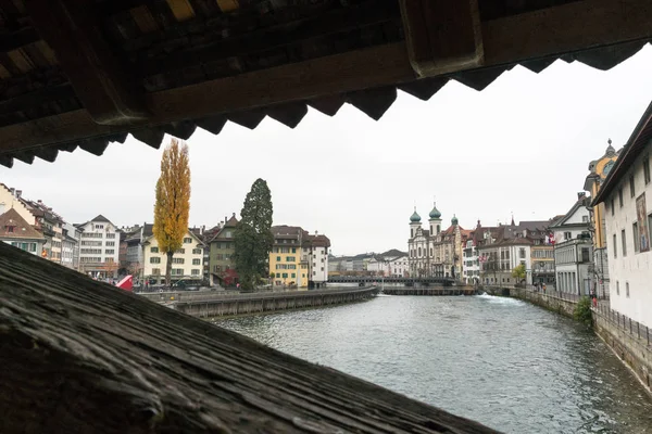 Lucerne Swiss November 2018 Kota Terkenal Swiss Langit Kota Lucerne — Stok Foto