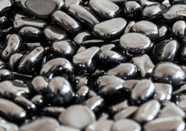 Gümüş haematite Nuggets oksitlenmiş demir cevheri yatay arka plan