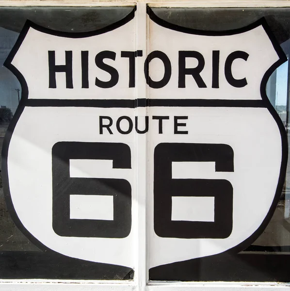 Tucumcari United States Juli 2016 Gigantisches Autobahnsymbol Route Bemalte Schild — Stockfoto