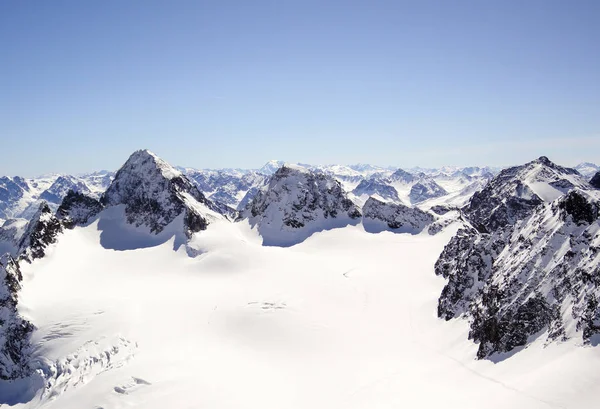 Inverno Paisagem Montanhosa Serra Silvretta Nos Alpes Suíços Com Famoso — Fotografia de Stock