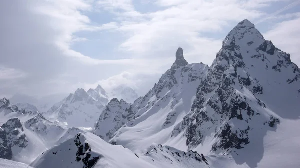 Winterliche Berglandschaft Den Schweizer Alpen Oberhalb Von Klöstern Mit Den — Stockfoto