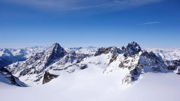 Winter Mountain Landscape Silvretta Mountain Range Swiss Alps Scuol Ischgl — Stock Photo, Image