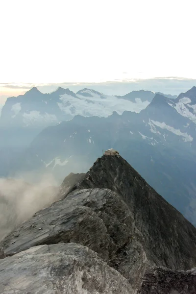 Mittellegi Mountain Hut Eiger Swiss Alps — Stock Photo, Image