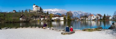 Werdenberg, Sg / İsviçre - 31 Mart 2019: turist zevk bir 