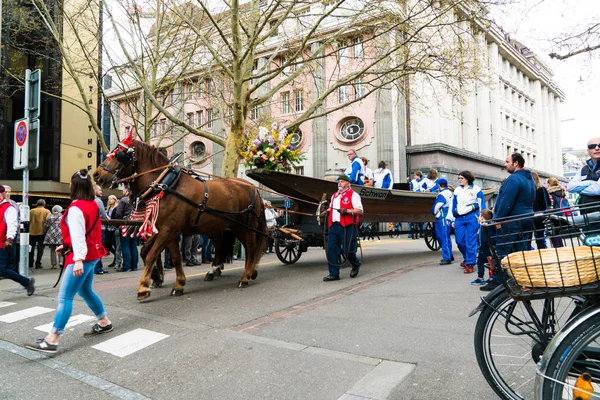 Zürih, zh/Isviçre-8 Nisan 2019: geleneksel bahar