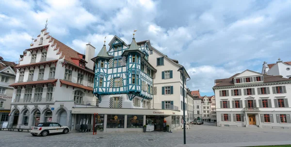 St. Gallen, SG/Szwajcaria-8 kwietnia 2019: widok z — Zdjęcie stockowe