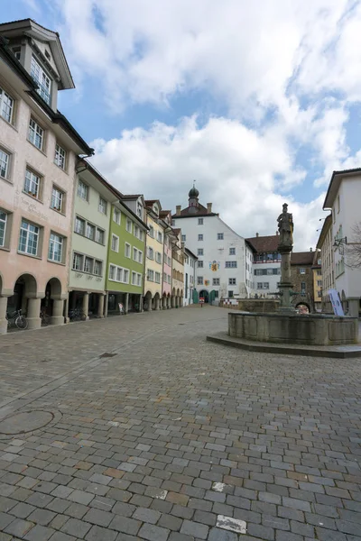 Wil, SG / Suiza - 8 de abril de 2019: vista del casco antiguo histórico —  Fotos de Stock