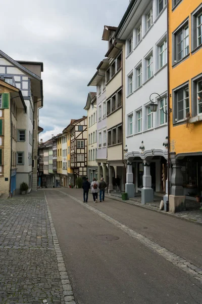 Wil, SG / Suiza - 8 de abril de 2019: vista del casco antiguo histórico —  Fotos de Stock