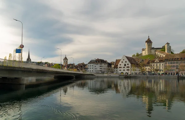 Pemandangan kota Schaffhausen di timur laut Swiss — Stok Foto
