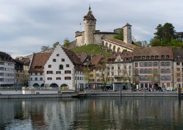 Schaffhausen, sh / schweiz - 22. April 2019: munot castle an — Stockfoto