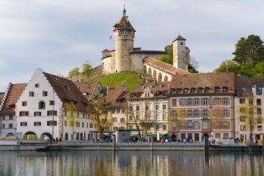 Schaffhausen, Sh / İsviçre - 22 Nisan 2019: Munot castle wi