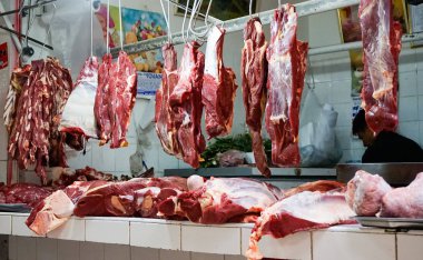 m fesh et satan Huaraz bir kasap dükkan ve tezgah