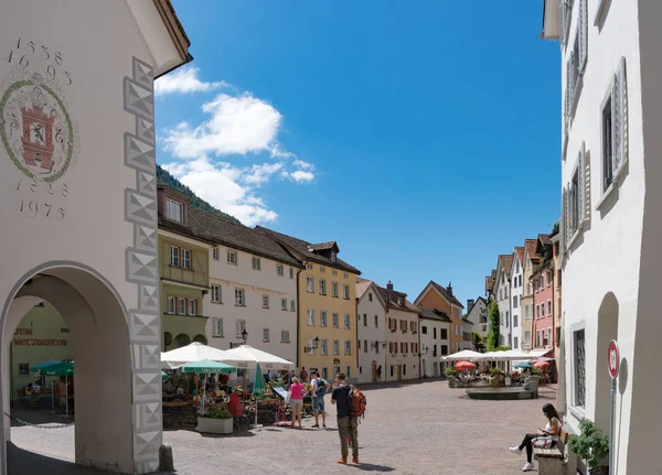 Zabytkowy plac Arcas na Starówce Chur w Szwajcarii — Zdjęcie stockowe