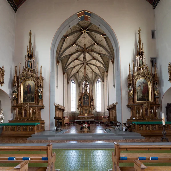 A Szent Johann-templom belső nézete Rapperswil — Stock Fotó