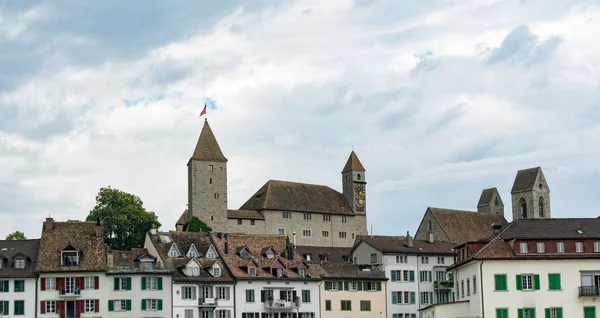 Langit kastil dan kota tua bersejarah Rapperswil — Stok Foto