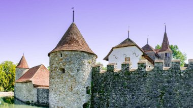 12. yüzyıldan kalma İsviçre'deki Hallwyl su kalesi