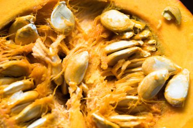 Kabak püresi ve tohumların yakın görüntüsü