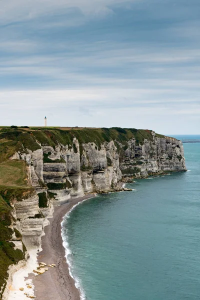 Vista do Farol Cap d 'Antifer na costa da Normandia — Fotografia de Stock