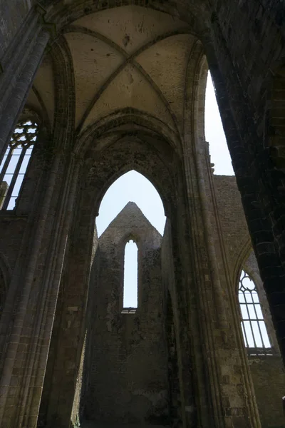 Vista de las ruinas de la Abadía de San Mathieu en Bretaña — Foto de Stock