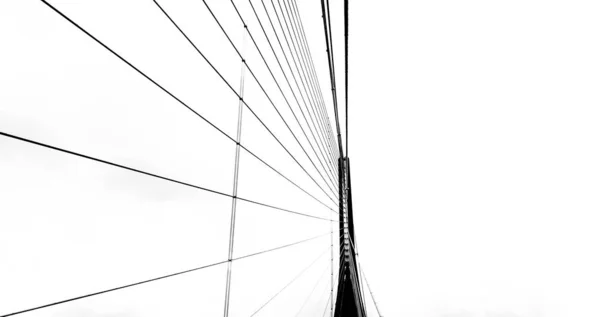 Architectural detail of the cable-stayed Normandy Bridge over the Seine in France — Stock Photo, Image