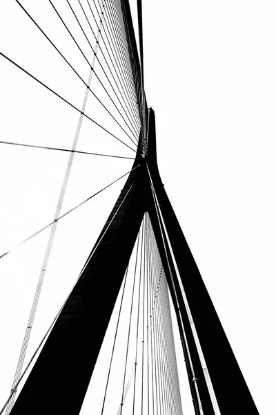 Arkitektonisk detalj av kabel-stannade Normandie Bridge över Seine i Frankrike — Stockfoto