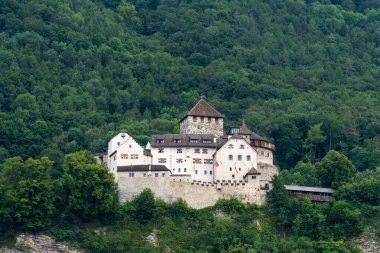 Vaduz, FL / Lihtenştayn - 16 Haziran 2019: Liechtenstein 'daki tarihi Vaduz Kalesi manzarası