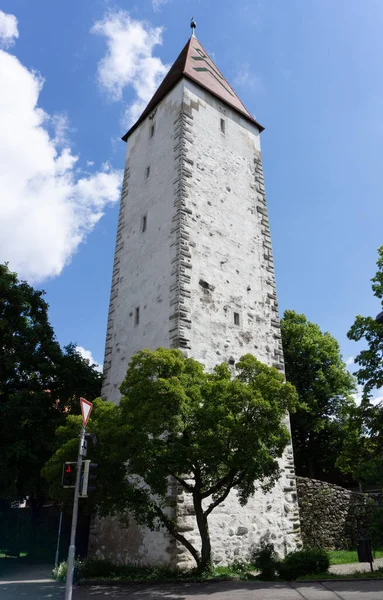 Ravensburg Niemcy Czerwca 2020 Widok Zabytkową Wieżę Spitalturm Ravensburgu Niemczech — Zdjęcie stockowe