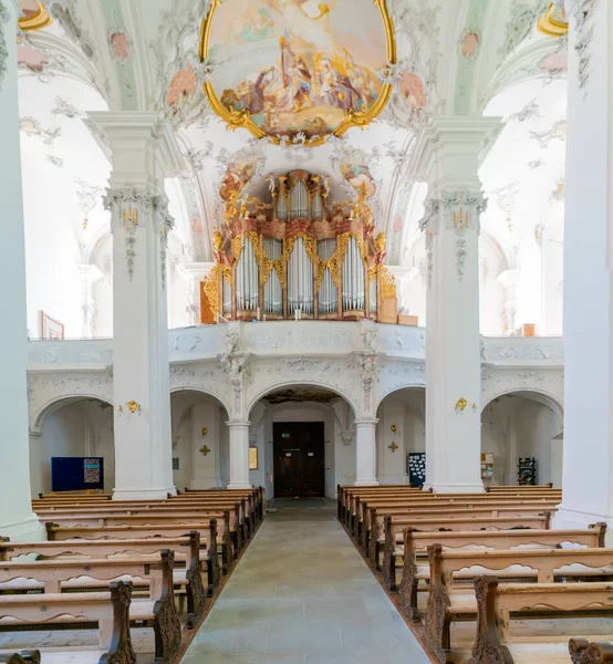 Isny Alemanha Junho 2020 Vista Interior Órgão Igreja Georg Jakobus — Fotografia de Stock