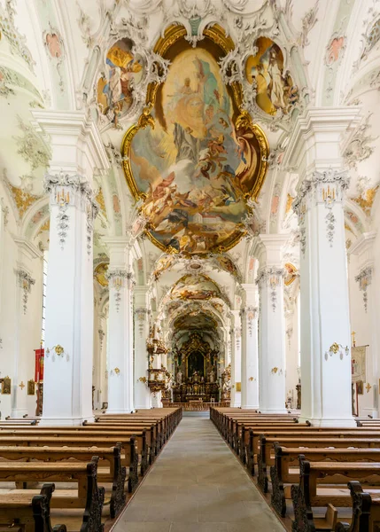 Isny Alemania Junio 2020 Vista Interior Histórica Iglesia Georg Jakobus — Foto de Stock