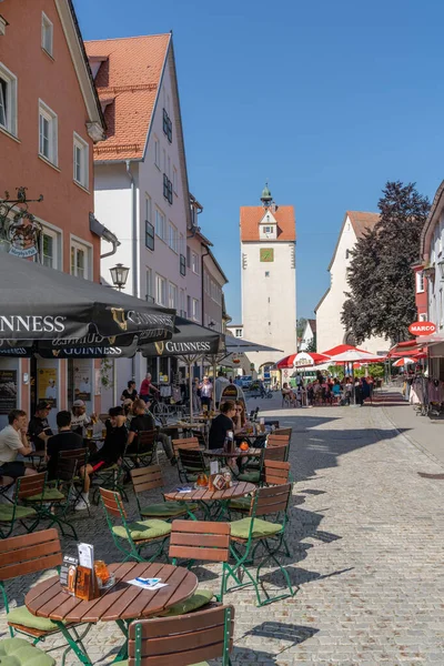 Isny Juni 2020 Touristen Genießen Einen Tag Der Historischen Altstadt — Stockfoto