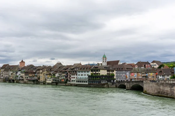 Rheinfelden Svizzera Luglio 2020 Storica Città Vecchia Fronte Fiume Rheinfelden — Foto Stock