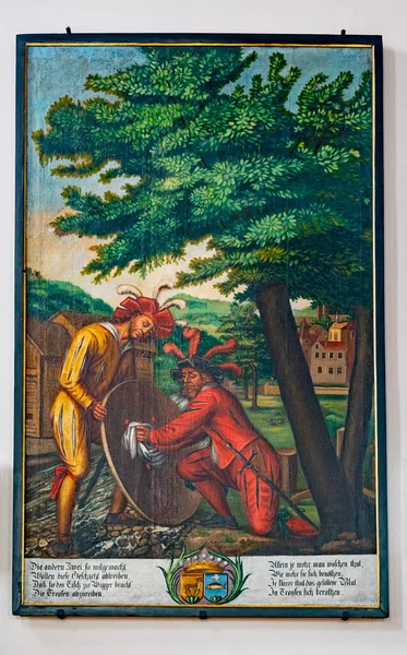 Willisau Switzerland July 2020 Historic Paintings Fron 17Th Century Heiligblut — Stock Photo, Image