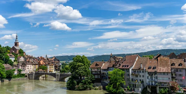 Laufenburg Sviçre Temmuz 2020 Kuzey Sviçre Ren Nehri Kıyısındaki Huzurlu — Stok fotoğraf